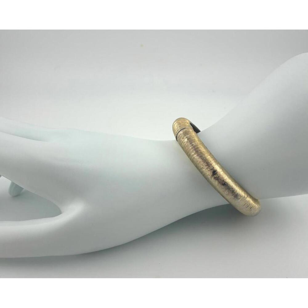 Vintage Pegasus Coro Gold Tone Hinged Bangle Bracelet 1950